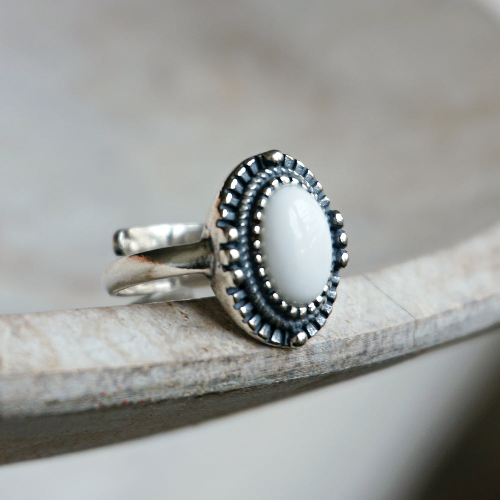 Riley White Agate Ring