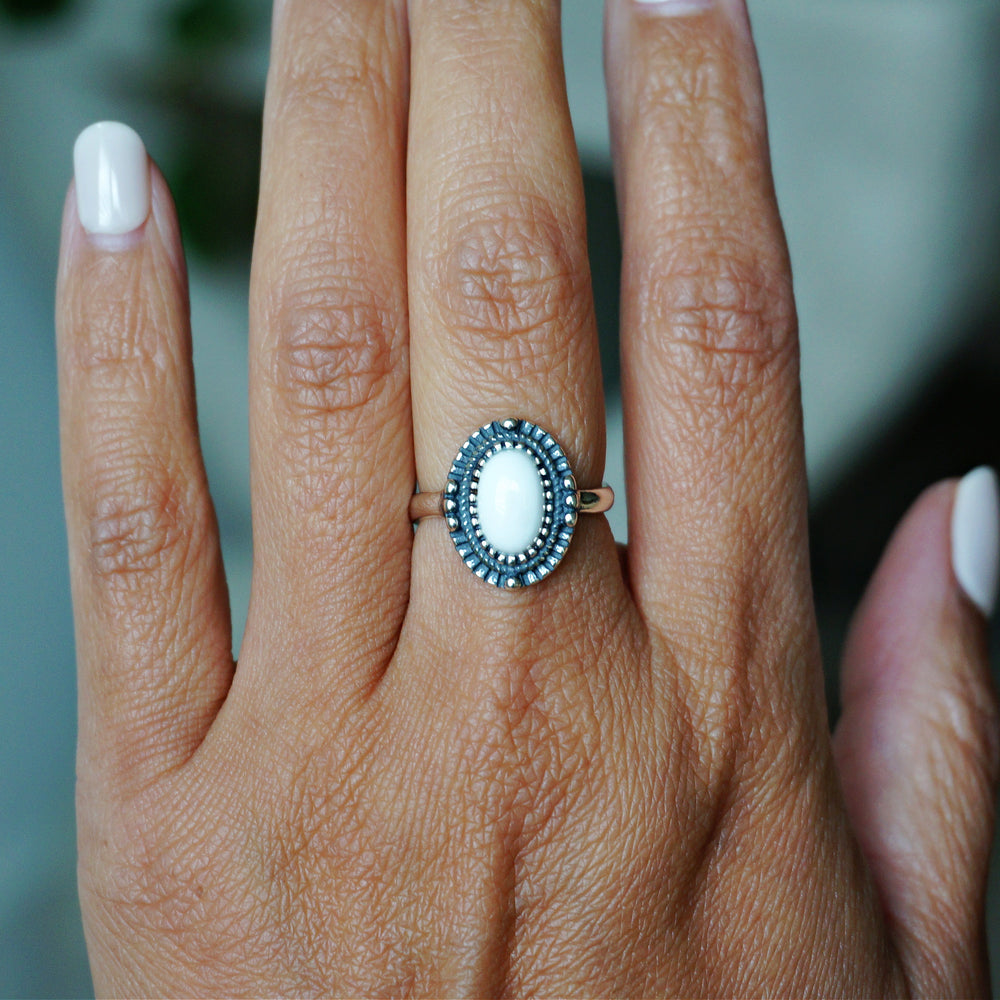 
                  
                    Riley White Agate Ring
                  
                