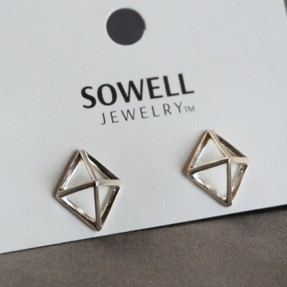 Rhombus Cube Stud Earrings