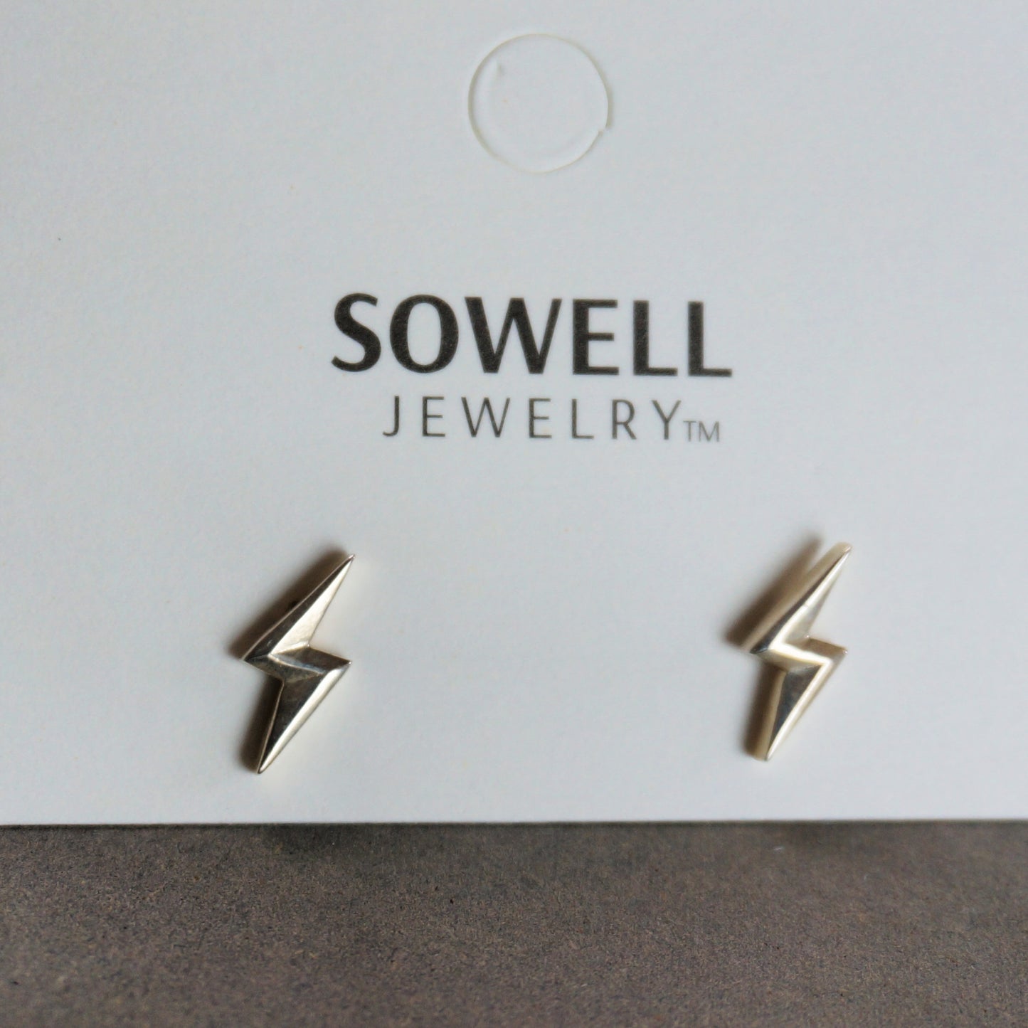 Silver Bolt Stud Earrings