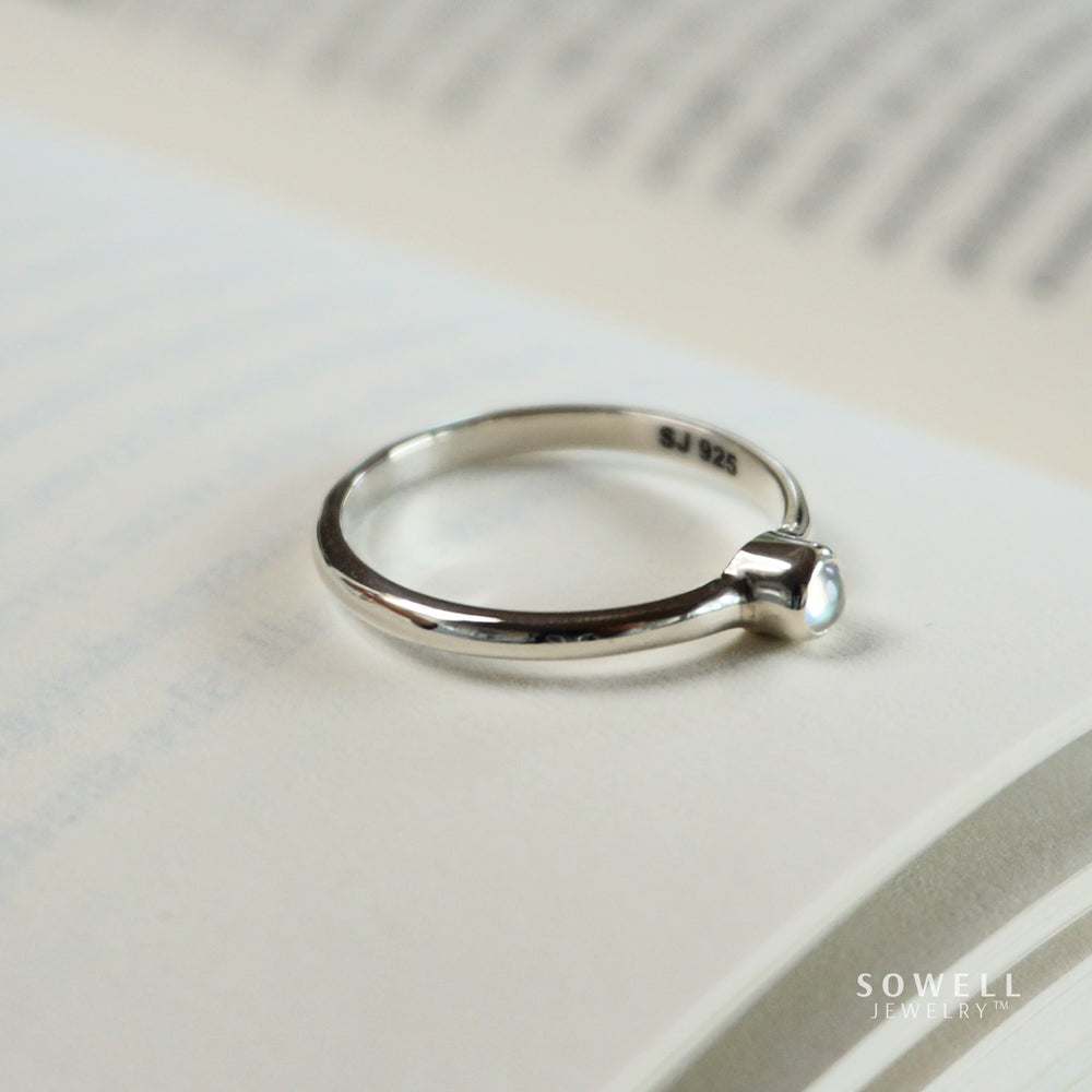 Moonstone Minimalist Ring