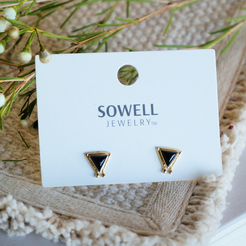 Hanale 18k Gold Earrings - Onyx