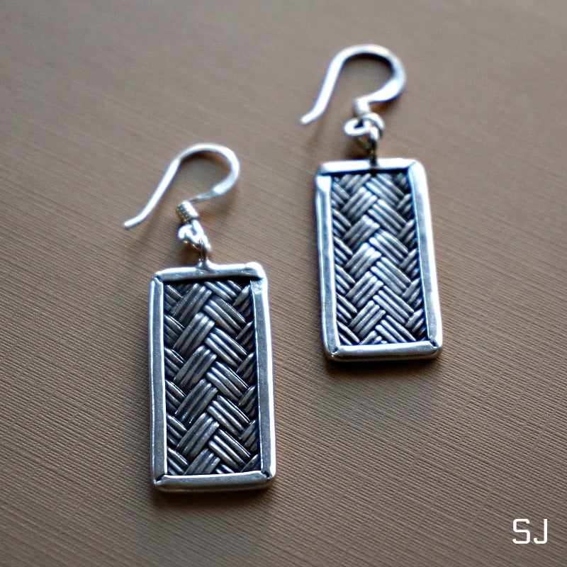 Tao Silver Woven Earrings - SOWELL JEWELRY