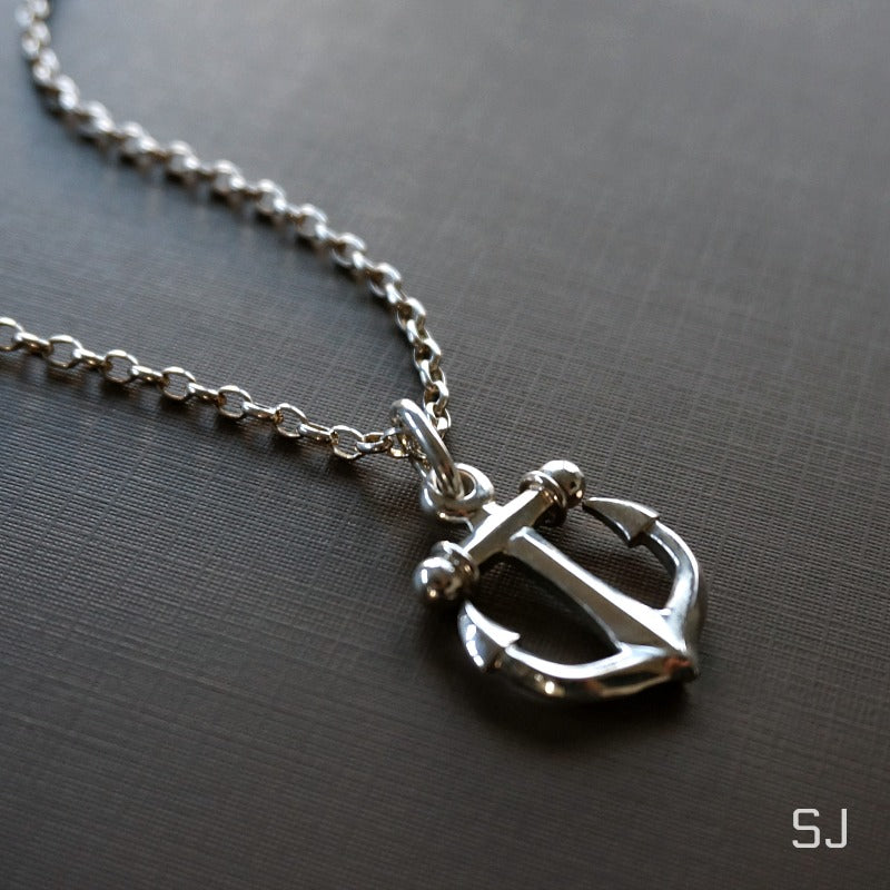 Silver Anchor Pendant - SOWELL JEWELRY