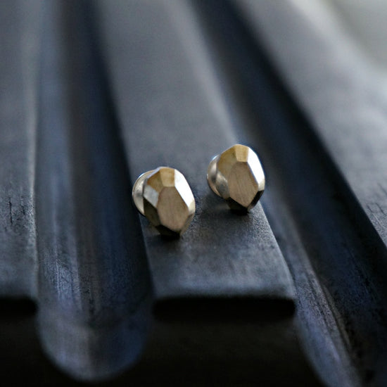 Silver Stone Stud Earrings - SOWELL JEWELRY