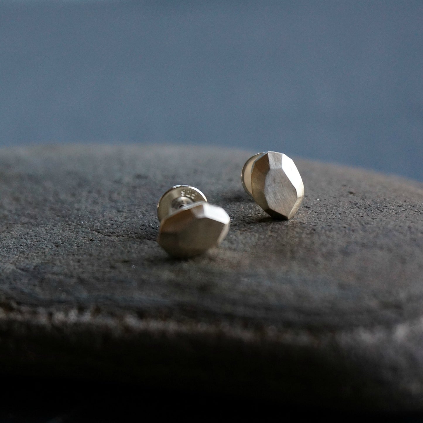 Silver Stone Stud Earrings - SOWELL JEWELRY