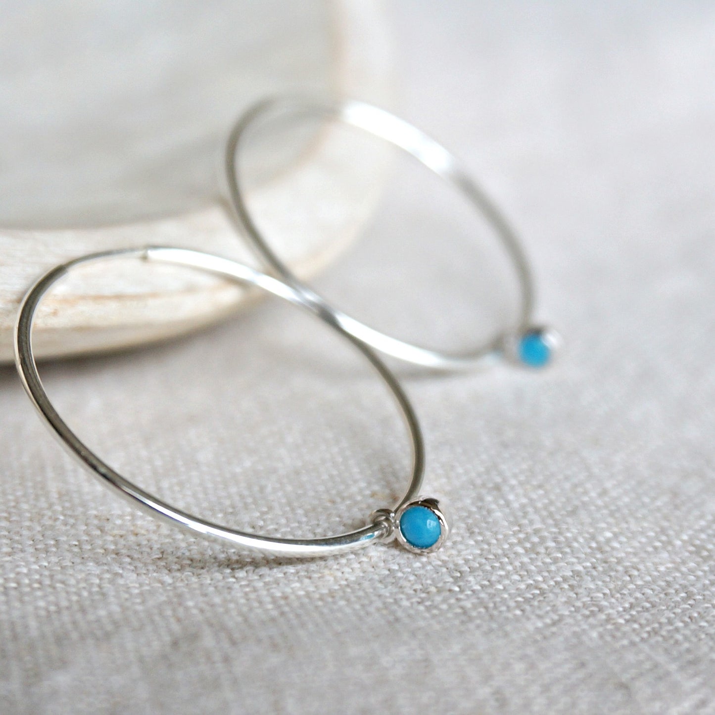 Avena Turquoise Hoop Earrings - SOWELL JEWELRY