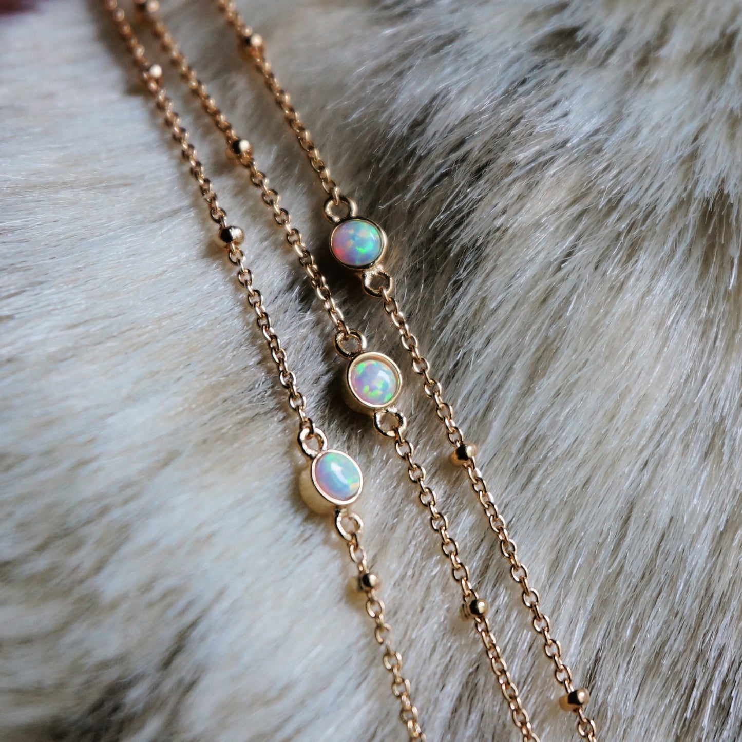 Single Stone Opal Anklet - SOWELL JEWELRY