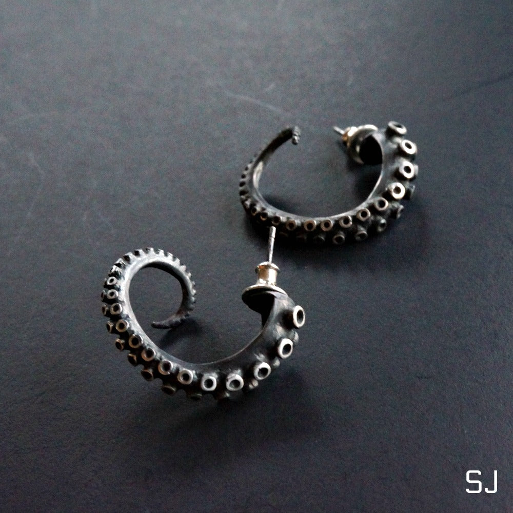 Octopus Hoop Earrings Large - SOWELL JEWELRY