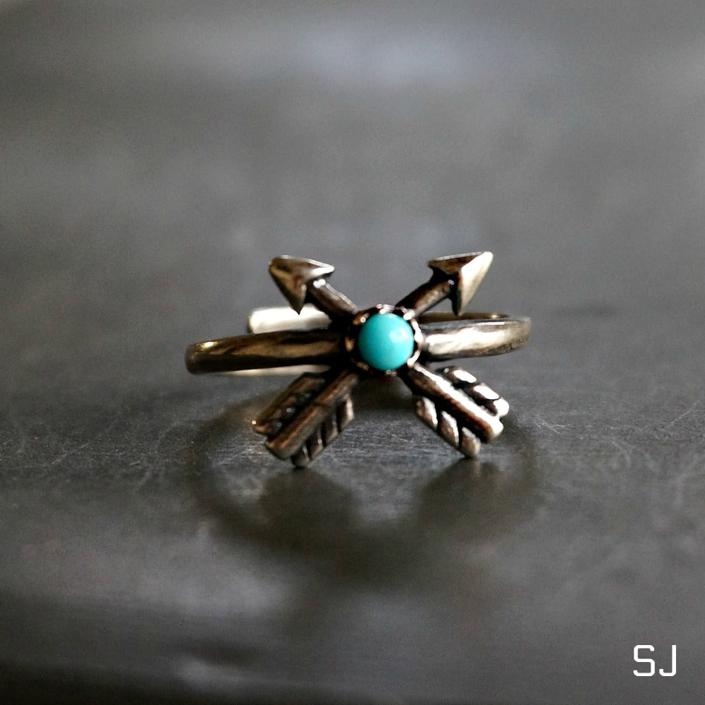 Cross Arrow Turquoise Ring - SOWELL JEWELRY